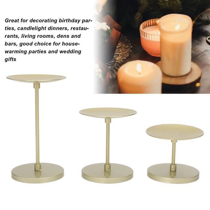 Bougeoir Candélabre En Métal Taupe3 Places Avec Verre Cm38x17h62 51980106