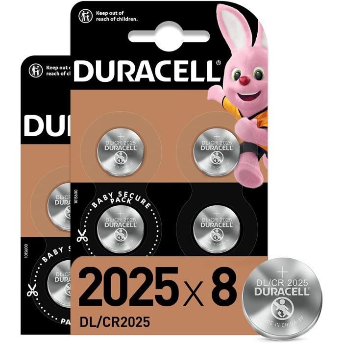 Duracell 2025 Pile bouton lithium 3V, lot de 8, avec Technologie Baby  Secure, pour porte-clés, balances et dispositifs portables et - Cdiscount  Bricolage