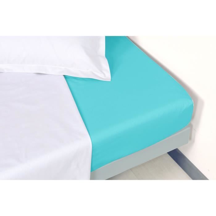 Ardoise 300x270 cm Vent Du Sud Drap Plat Uni en Coton Percale