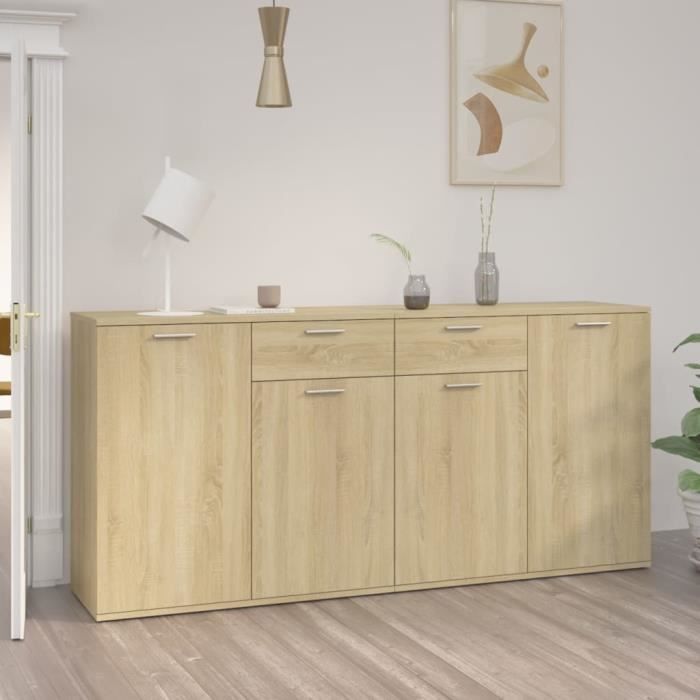 FAMIROSA Buffet Chêne Sonoma 160x36x75 cm Aggloméré-4930 FAMIROSA Buffet Chêne Sonoma 160x36x75 cm Aggloméré-4930