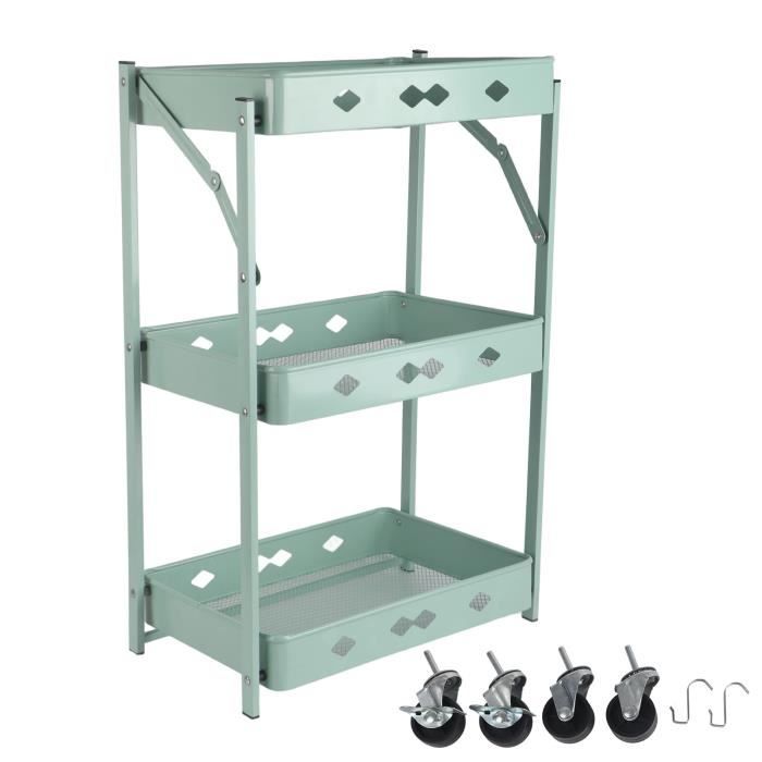 Chariot de rangement autonome sur roulettes pour cuisine et salle de bain avec 4 étagères Noir Chariot de rangement autonome sur roulettes pour cuisine et salle de bain avec 4 étagères Noir