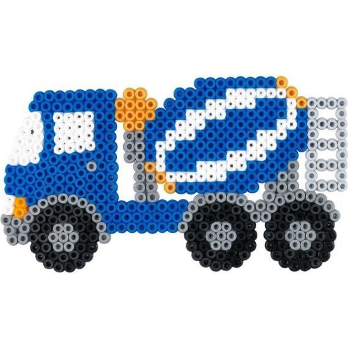 Boîte de perles - HAMA - Les engins de chantier - 4000 perles - Plaque camion - À partir de 5 ans