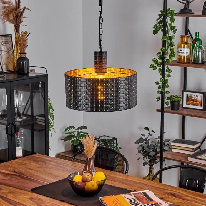 »Calenzano« suspension en métal/MDF en noir/or/imitation bois ampoule(s) non incluse(s) »Calenzano« suspension en métal/MDF en noir/or/imitation bois ampoule(s) non incluse(s)