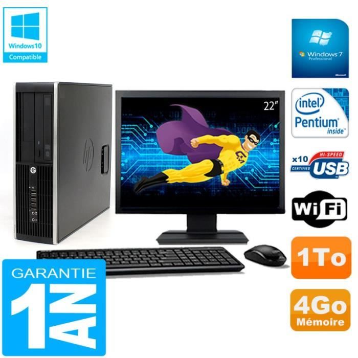 PC HP Compaq Pro 6200 SFF Ecran 22 Intel G840 4Go 1To Graveur DVD Wifi W7 - Hewlett packard