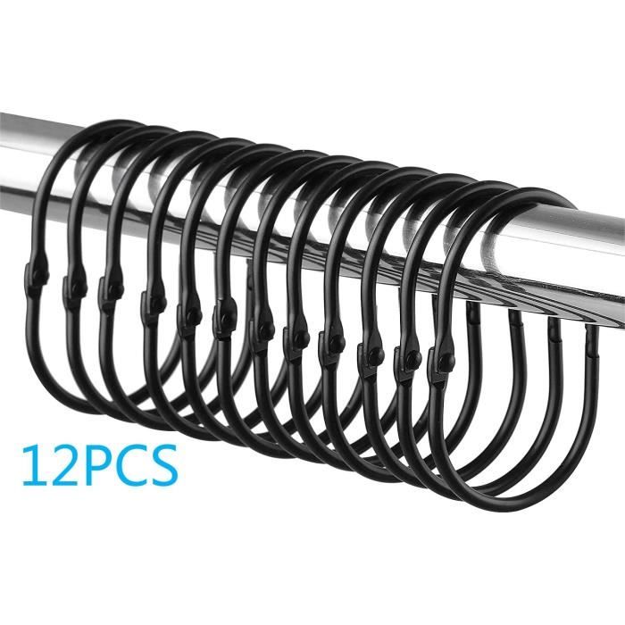 Dacitiery Lot De 30 Anneaux De Rideaux En Métal Avec 30 Crochets En Plastique Pour Fenêtre, Porte, Rideau De Douche, Crochets Pour Rails, Diamètre Intérieur 30 Mm