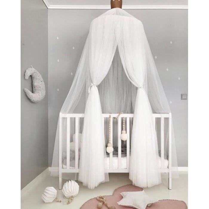 Baldaquin Rideaux De Lit Enfant Bebe Tente De Jeu Moustiquaire Decoration Diy Chambre Princesse Interieur Suspendu Blanc Cdiscount Maison