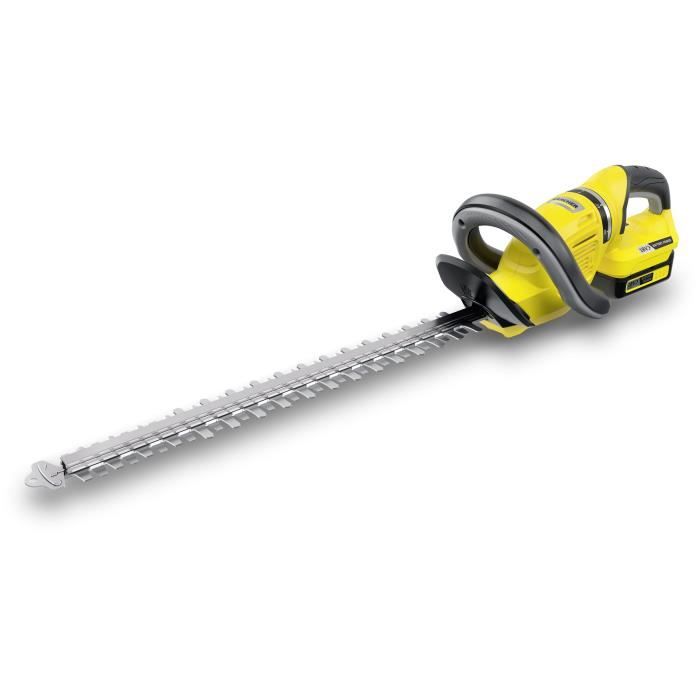 Taille haies KARCHER HGE 18 50 Sur batterie Lame double action Collecteur et fonction scie