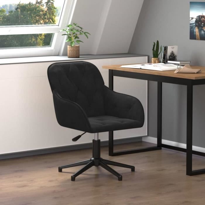 Chaise pivotante de bureau - MOTHINESSTO - LY0004 - Velours noir - Hauteur réglable - Design contemporain