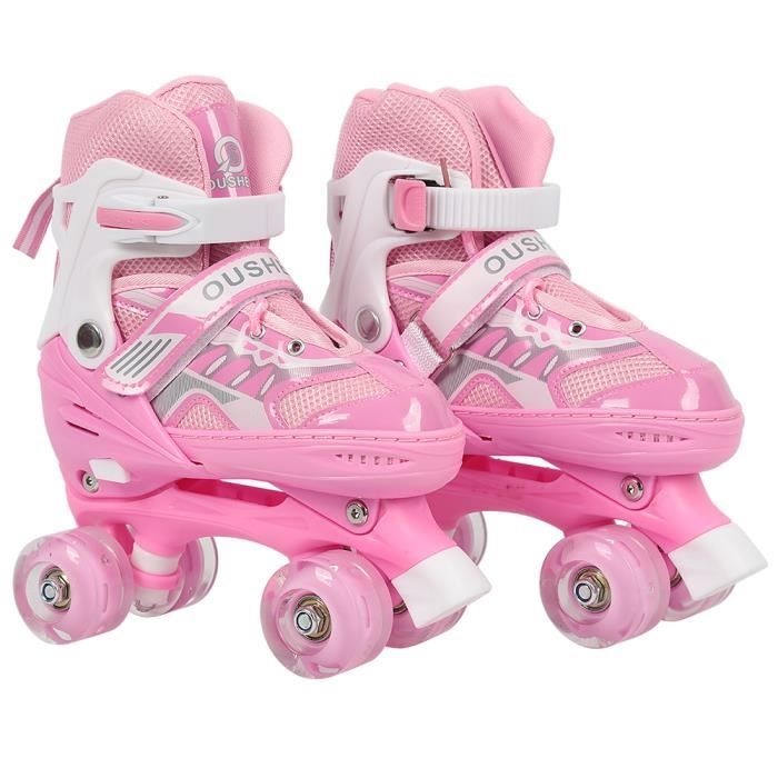 Patins à roulettes, Taille réglable, Patins Quad, Roller fille