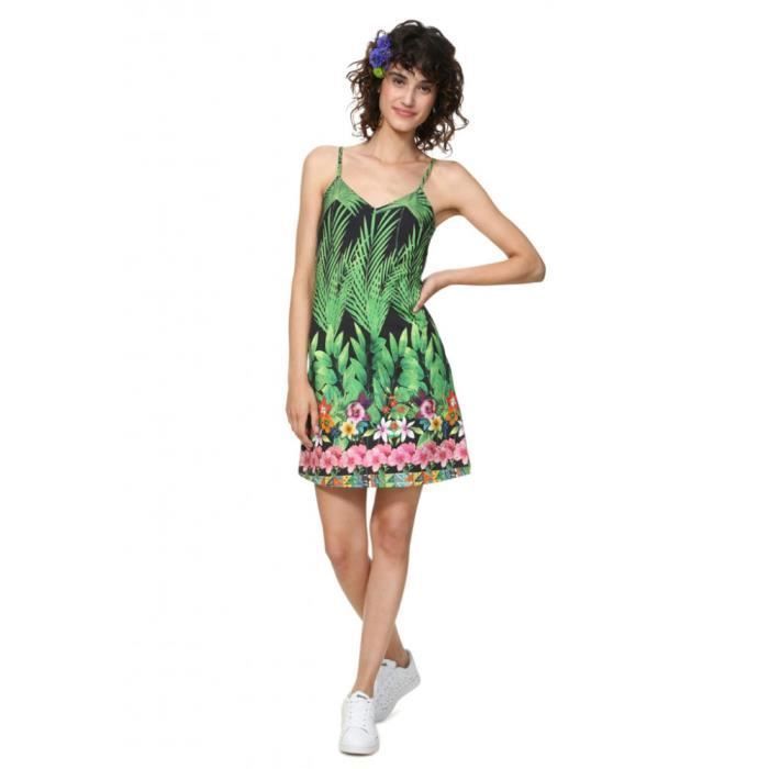 Desigual Robe femme noirvert 19SWVK28 Taille XXL Noir