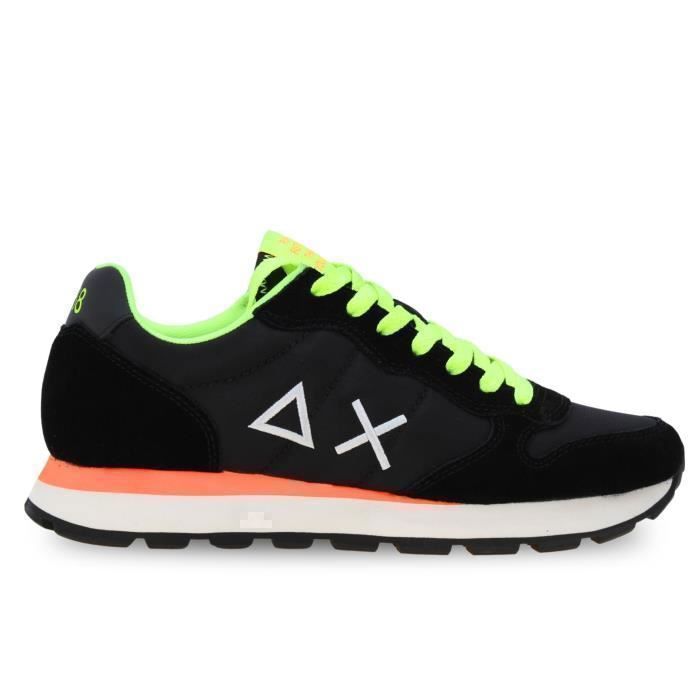 SUN68 Chaussures - SUN68 - Tom Fluo - Noir - Cuir et Nylon - Lacets