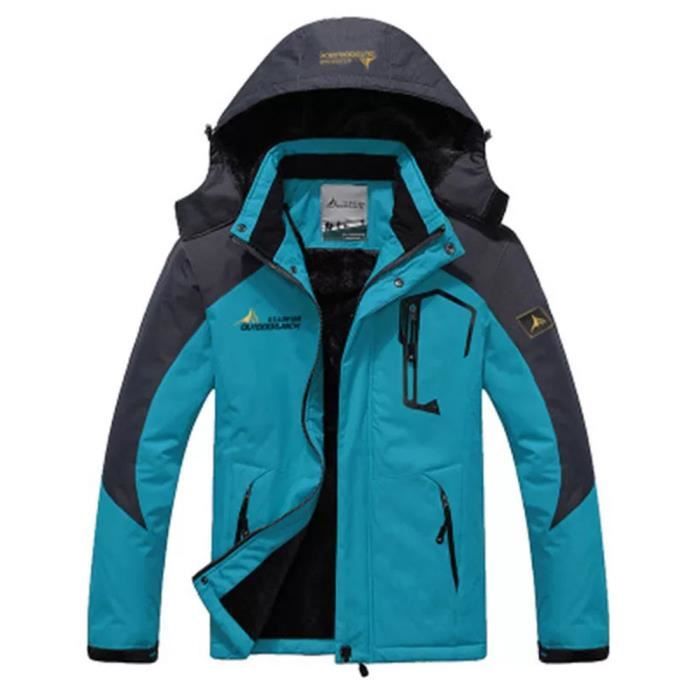 Veste de Ski Homme Montagne Outdoor d hiver Chaud Impermeable Coupe Vent Randonnee pour Voyage Vetements Masculin HX005 bleu3 Cdiscount Sport