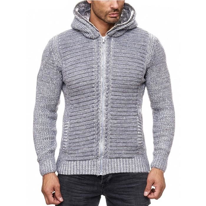 Homme Pull Capuche en Peluche Pull en Molleton D contract