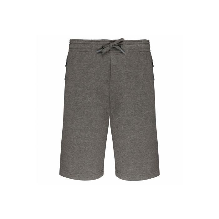 Bermuda Poract Molleton - Gris - Homme - Polyester/Coton - Ceinture élastiquée - Poches zippées Bermuda Poract Molleton - Gris - Homme - Polyester/Coton - Ceinture élastiquée - Poches zippées