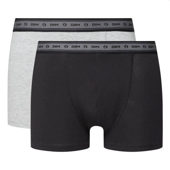 Dim Ecosmart, Lot de Boxers Coton Bio Nr/gr perle Cdiscount