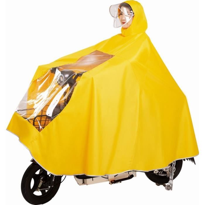 Poncho de pluie grande taille VITATA Tissu Oxford épais Jaune pour  homme et femme