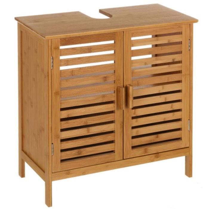 Meuble Sous Lavabo Salle De Bain Meuble De Salle De Bain En Bambou SogesPower - Avec Portes Et étagères, Pour Lavabo - Design Naturel Meuble Sous Lavabo Salle De Bain Meuble De Salle De Bain En Bambou SogesPower - Avec Portes Et étagères, Pour Lavabo - Design Naturel
