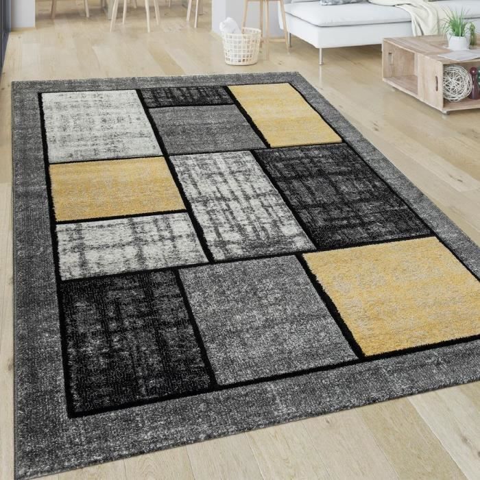  Tapis  Salon Motif  Carreaux Moderne Poils Ras Carr s 