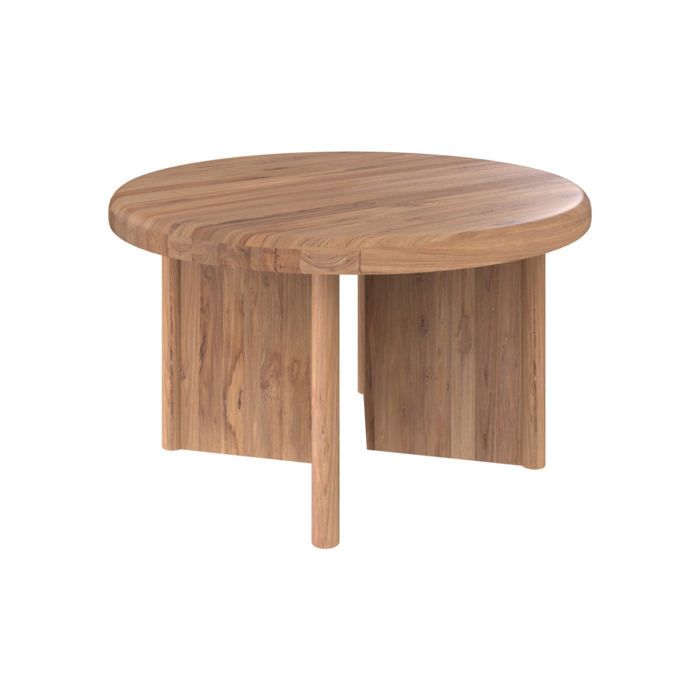 Table basse ronde en bois de teck recyclé D80 cm - Bana - Maison Pavane