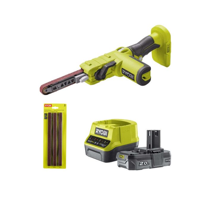 Pack RYOBI électrique 18V One+ R18PF 0 Kit 3 bandes abrasives 1 batterie 2.0Ah 1 chargeur - vue 7