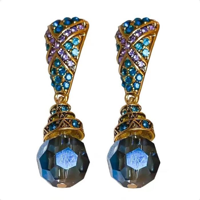 Boucles d'Oreilles Pendantes Cosmic en Zircone et Or main image 0