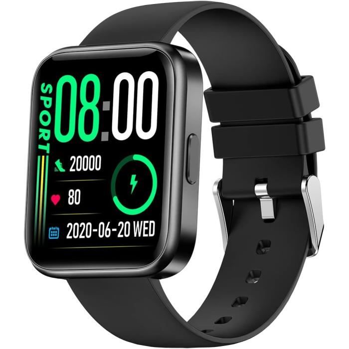 Montre Connectée Laxasfit 5609 écran Tactile – Bracelet Blanc, Rose Et Noir, Compatible Android Et IOS