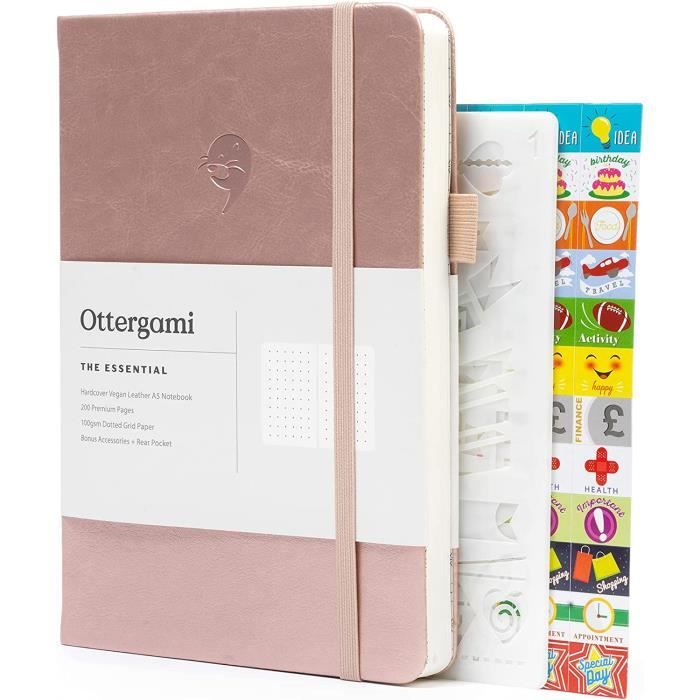 Carnet Bullet Journal Lonely Oak A5 - 156 Pages Pointillées, Papier 120 G Sans Acide, Couverture Rigide Cuir, Poche Intérieure