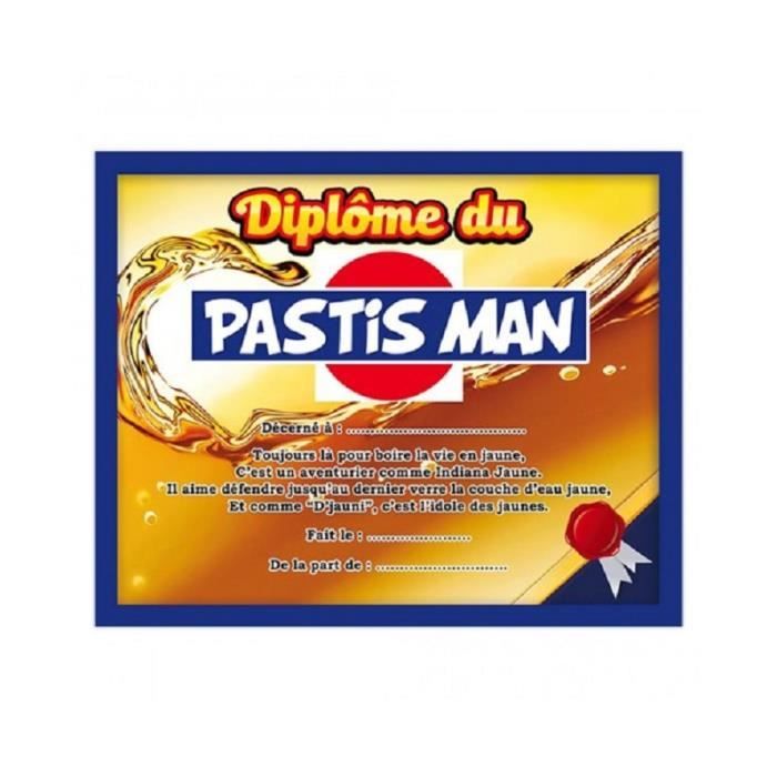 Cadre Diplome Humoristique Sous Verre Pastis Man Cdiscount Maison