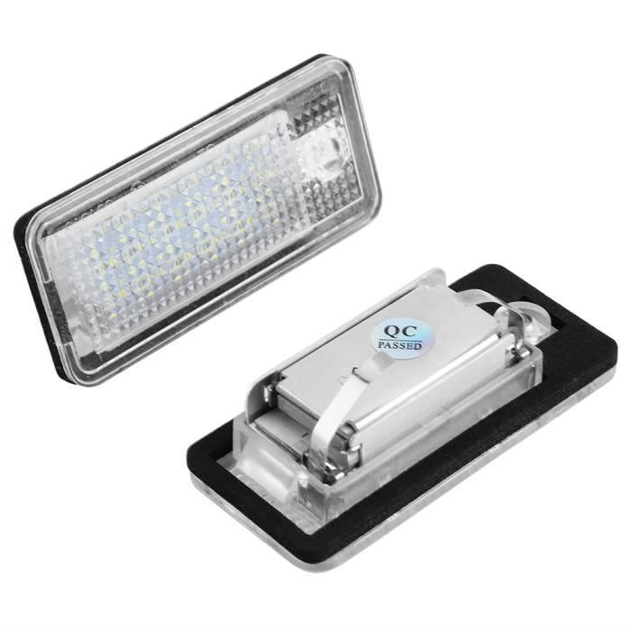 KATUR Lot 2 Lampes LED Plaque Immatriculation Blanc 6000K 18 LEDs - Compatible Audi A3 S3 A4 S6 A8 Q7