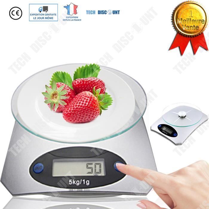 TD® Balance de cuisine électronique précision bol analogique amovible à  pile connectée compact assiette mesure gramme poids - Cdiscount  Electroménager