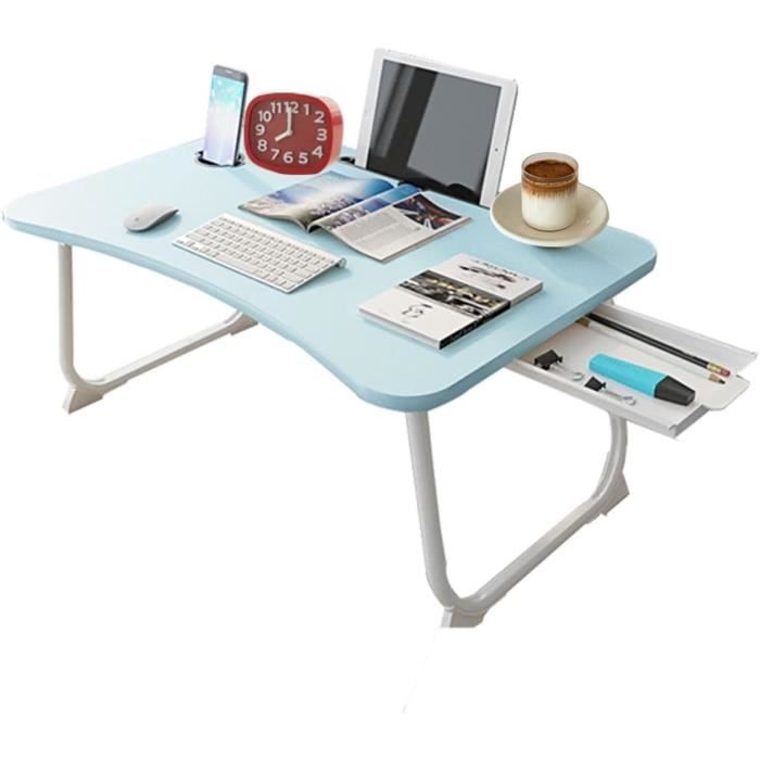 ESTINK Bureau de lit Lit pliant Portable en bambou, bureau d'ordinateur