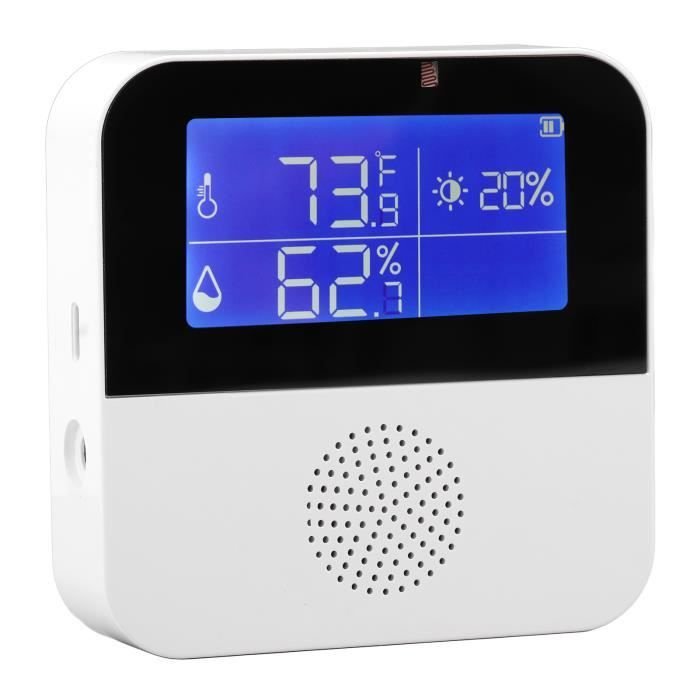 Thermomètre Hygromètre Ultra-Fin Grand Écran 3.1 Pouces - Thermo-Hygromètre Numérique Intérieur Blanc Avec Affichage Température Humidité