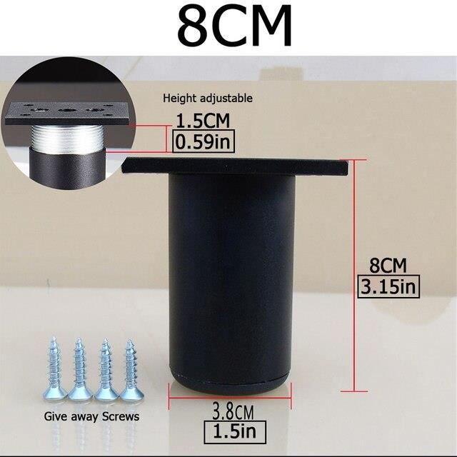 4 Pièces (10cm/3.9in)Pieds De Meubles En Alliage D'aluminium Réglables