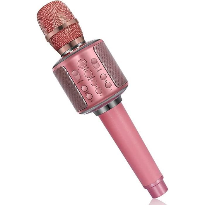 Micro Enfant sur Pied Karaoké Enfants , karaoké microphone bluetooth Avec  effet d'éclairage musical, avec deux microphones rose #4 - Cdiscount Jeux -  Jouets