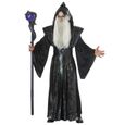 Bâton de magicien adulte - Violet - 165cm - 3 parties - pierre précieuse violette et dragon argenté-1