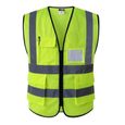 XXXL - Jaune - Gilet de sécurité réfléchissant multi poches, gilet de circulation de couleur vive, uniforme p-1