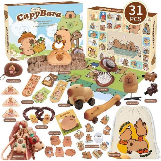 Compte à Rebours Noël C Calendrier De L'Avent Capybara 2025, Compte à Rebours De Noël De 24 Jours Pendentifs Capybara En Acrylique 2d~p166817679 Calendrier Avent Capybara