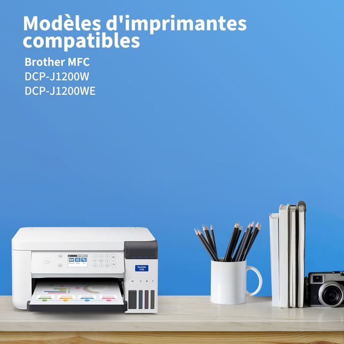 Cartouches D'encre Compatibles Brother LC424 - Lot 4 Couleurs (noir, Cyan, Magenta, Jaune) Pour DCP-J1200W