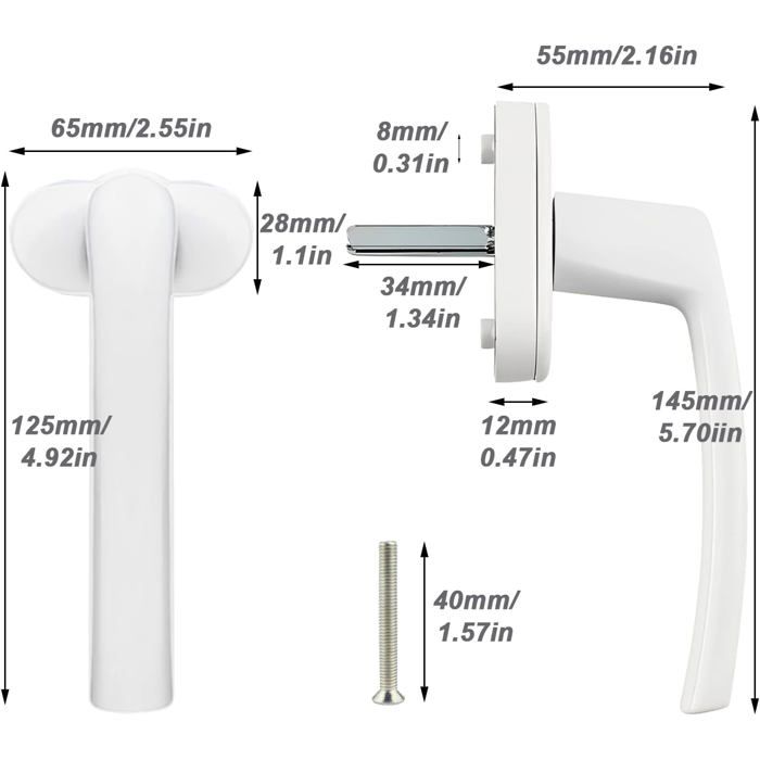 Poignee Pvc 2PCS, Poignée de Fenêtre en Alliage d'Aluminium — free download