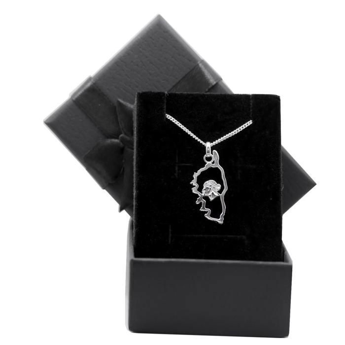 Pendentif Carte Corse En Argent 925 - Bijou Finement Travaillé Hauteur 2,7cm