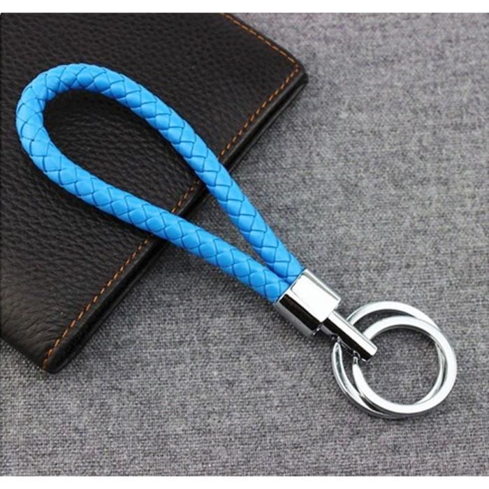 Porte-clés Nautique En Paracorde Tressé - Cordon Bleu Marin, Manilles Inox, Fabriqué En Europe