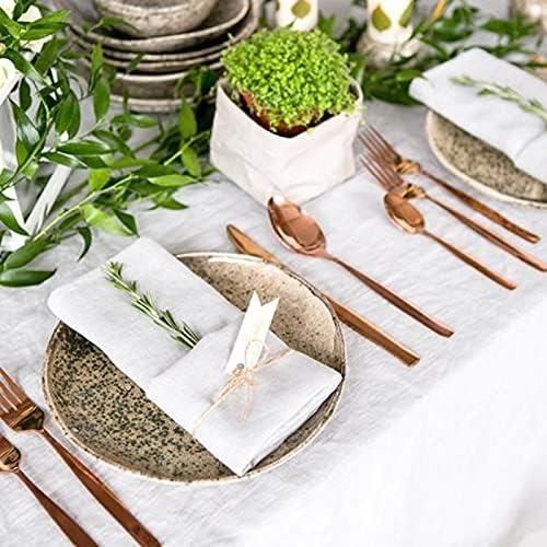 5pcs Serviette Gaze De Coton Serviette De Table Tissu Élégante Avec