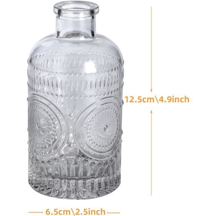 Hewory Lot de 5 vases en verre pour fleurs - Petits vases verts pour décoration de table