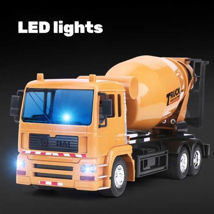 Camion-toupie Télécommandé 360° Rotation 1:24 avec Lumière et Musique Véhicule de Chantier