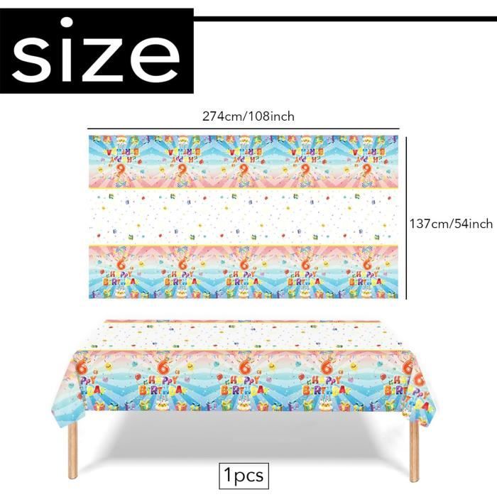 Nappe D’anniversaire Enfant Motif Pixels – 108x180 Cm, PVC Imperméable, Facile à Nettoyer, Pour Fêtes