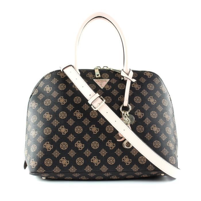 GUESS Large Dome Satchel Maddy Large Dome Satchel Brown Blush