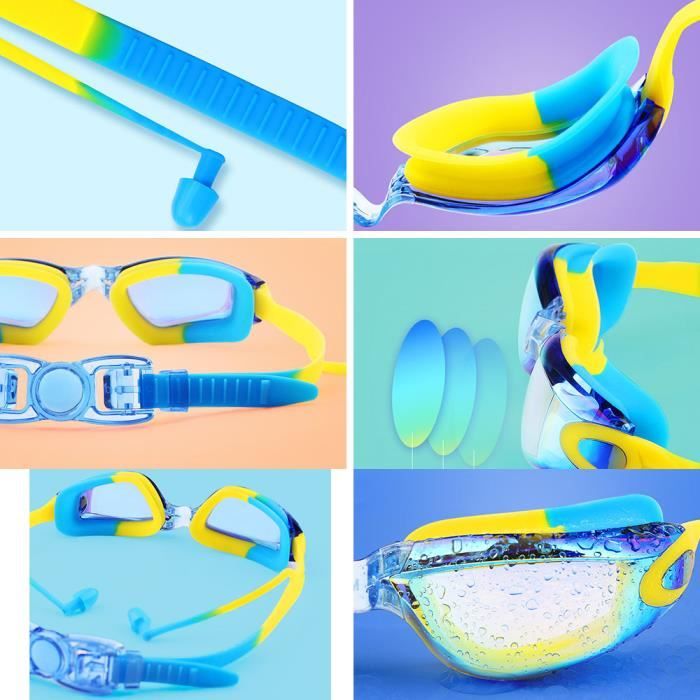 Kit Natation étui Lunettes De Natation Anti-buée Avec étui - Protection UV Pour Adultes Et Enfants Bonnet De Bain Homme