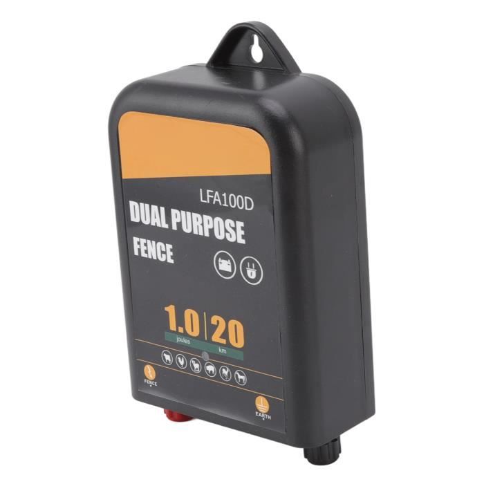 Chargeur de clôture électrique pour bétail – 10,5 kV 2 joules haute puissance pour contenir les animaux domestiques et empêcher les animaux sauvages d'intrusion (16 cm