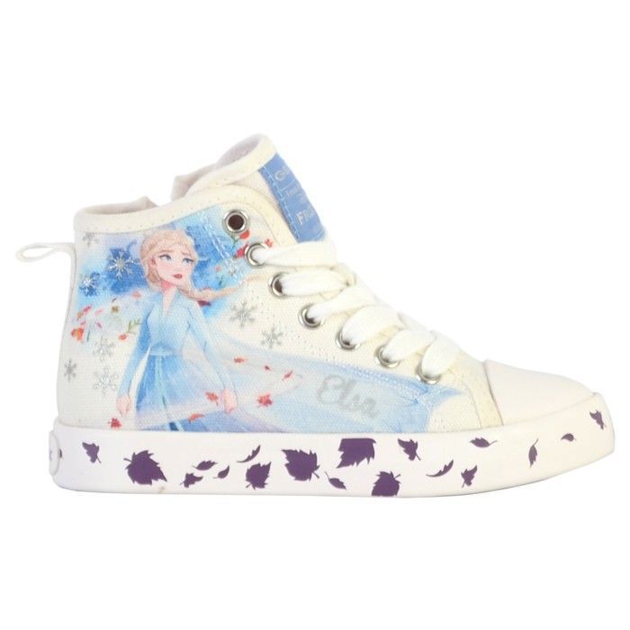 Geox Jr Ciak Girl Baskets Basses Fille - Toile & Effet Cuir Respirantes - Scratch + Lacets Élastiques - Confort Quotidien