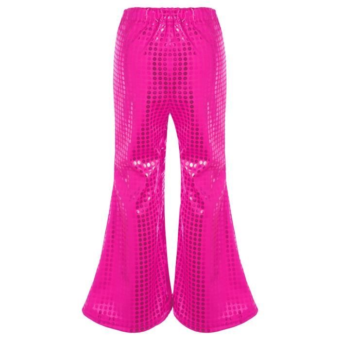 Pantalon Danse Enfant Oyolan - Legging Évasé Métallique - Jazz, Hip Hop - Taille 5-16 Ans